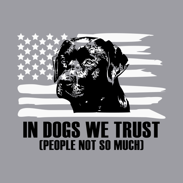 In Dogs We Trust Labrador American Flag by LaurenElin