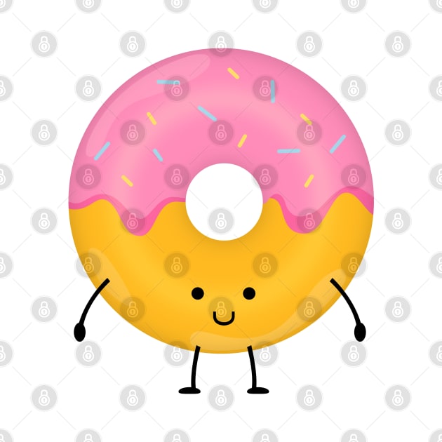 Cute Happy Donut by BrightLightArts