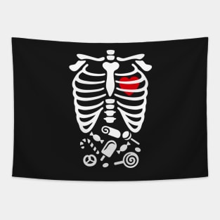 Scary Halloween X-Ray costume candy Tapestry