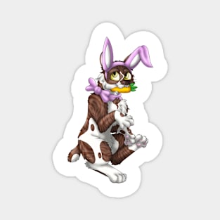 Bobtail BunnyCat: Chocolate Bicolor Tabby (Pink) Magnet