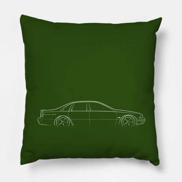 Chevy Impala SS - profile stencil, white Pillow by mal_photography