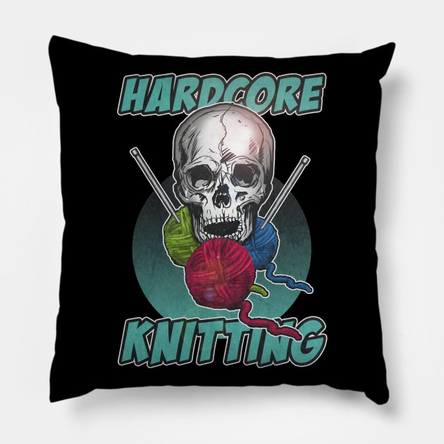 Hardcore Knitting Pillow by silentrob668