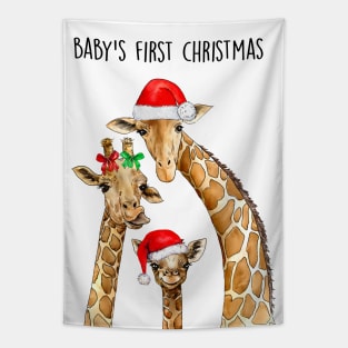 Baby's giraffe first Xmas Tapestry