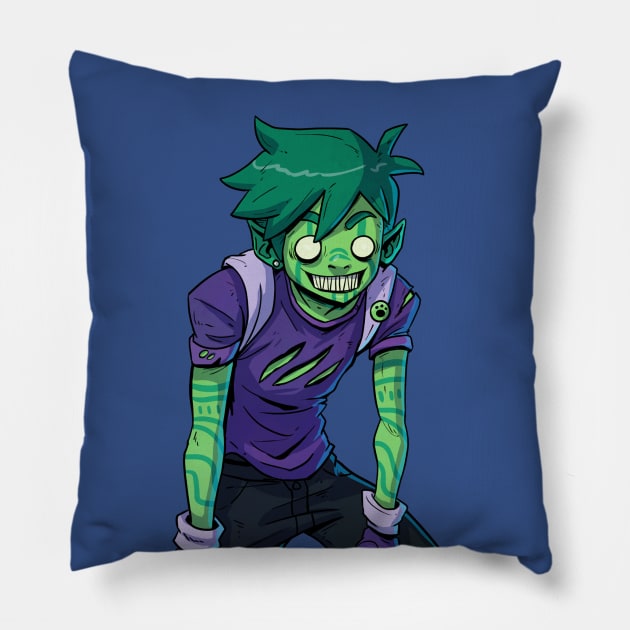 Beast Boy - Monster Pillow by Maodraws