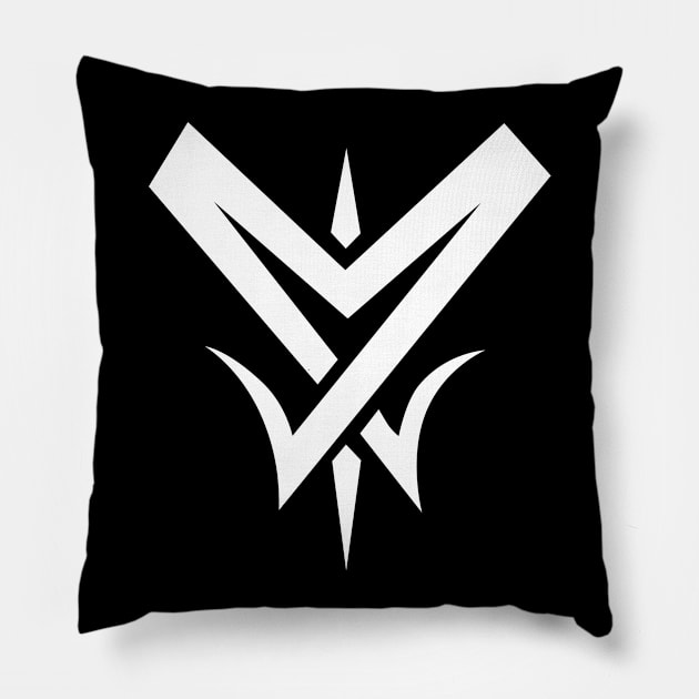 Tribal White "M" Pillow by MikoGalvez