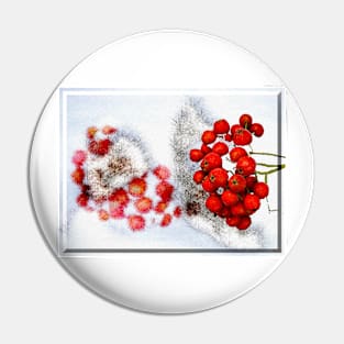 Snowy Red Berries Pin