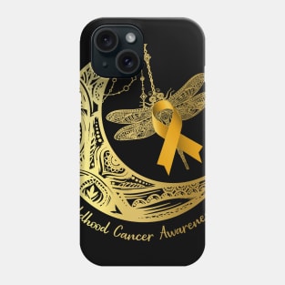 Henna Moon Dragonfly Childhood Cancer Awareness Phone Case