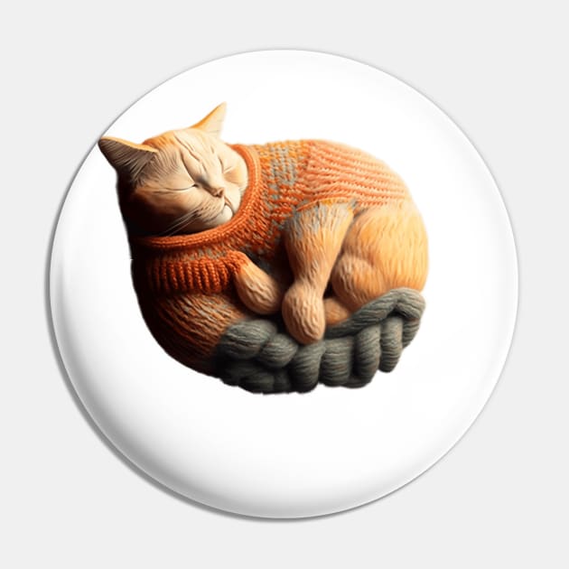 Sleepy Kitty Cat Knitten Kitten Pin by kiddo200