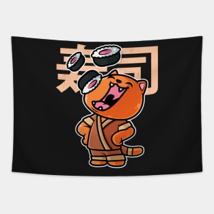 Cat Sushi Nigiri Kawaii Neko Anime Japanese graphic Tapestry