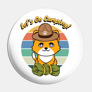 Funny orange cat wants to go camping Pin