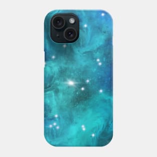 Blue Turquoise Star Nebula Space Galaxy Universe Phone Case