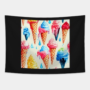 Watercolor ice cream pattern Tapestry