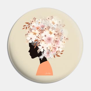 Black Woman in Flower Headdress Pin