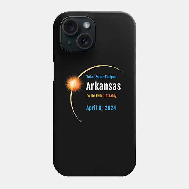 Arkansas AR Total Solar Eclipse 2024 Phone Case by nadenescarpellos