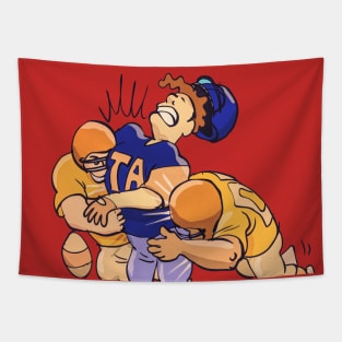 Football Game Tackle Tapestry