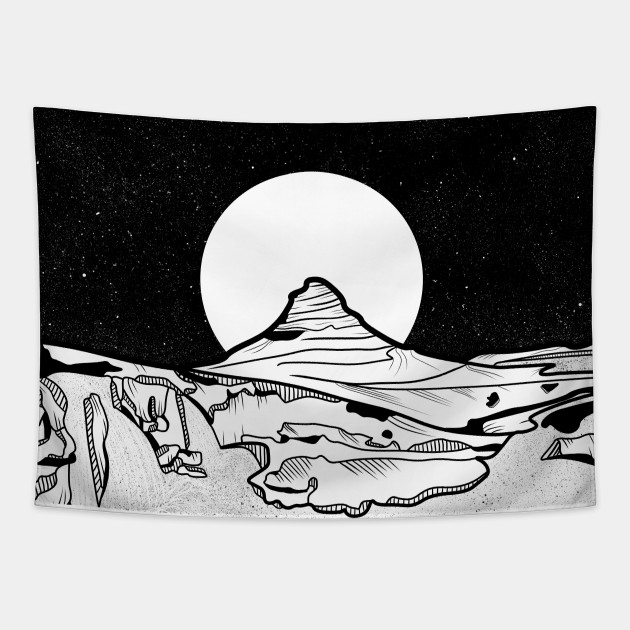 Black and white mountain tapestry sale
