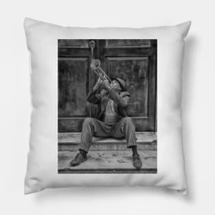 Trumpeter in the old town of Havana in Cuba Pillow