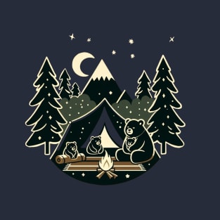 Bears on a cozy campsite T-Shirt