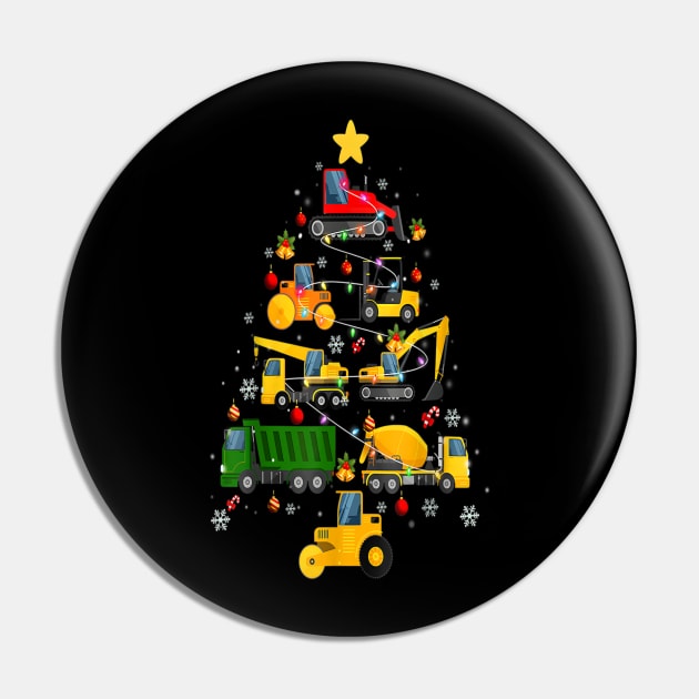 Construction Excavator Christmas Tree Pin by Buleskulls 