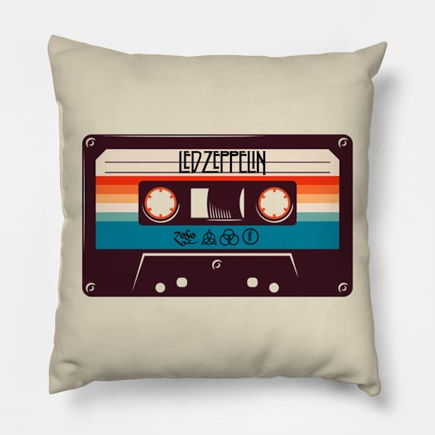 Vintage Cassette Tape - Led Zepplin Pillow by SurePodcast