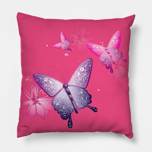 butterfly Pillow by vredina