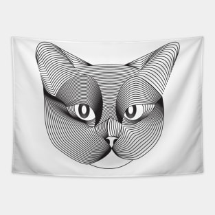 Cat looking at you Illustration Tapestry