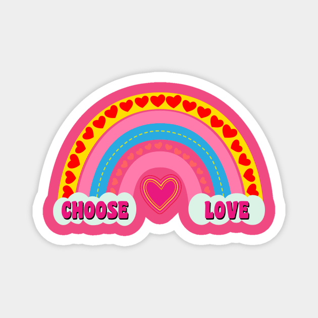 Bohemian Rainbow Choose Love Magnet by Brobocop