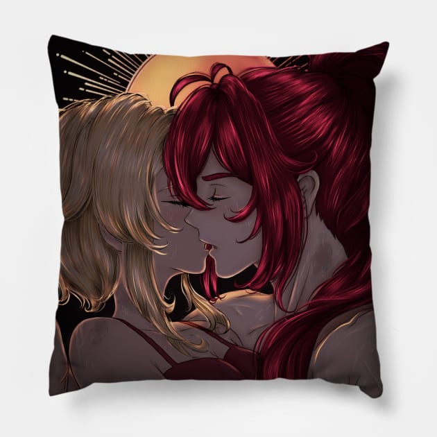 Lumine and Diluc - Genshin Impact Pillow by Katzui