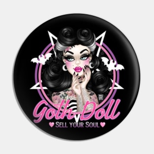 Goth Doll Pin