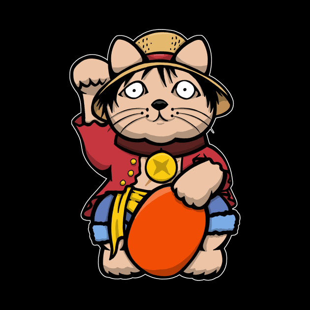 Luffy lucky cat by yayzus