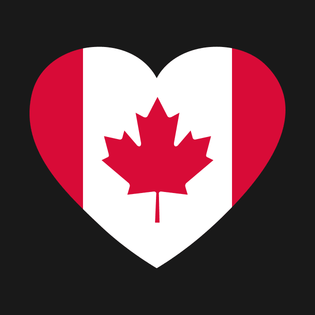 I Heart Canada // Canadian Flag Heart Shape // I Love Canada by SLAG_Creative