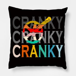 Funny Vintage Cranky Bike Bicycle Rider Cycling Lover Pillow