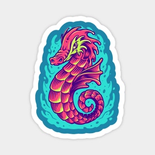 Vibrant Seahorse illustration Magnet