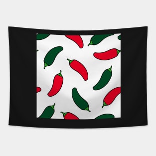 Jalapeno Red and Green Hot Peppers Tapestry