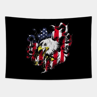 American Flag and Eagle USA Patriot Veteran Pride T Shirt Tapestry