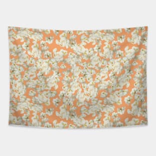 Popcorn Pattern on Orange Background Tapestry