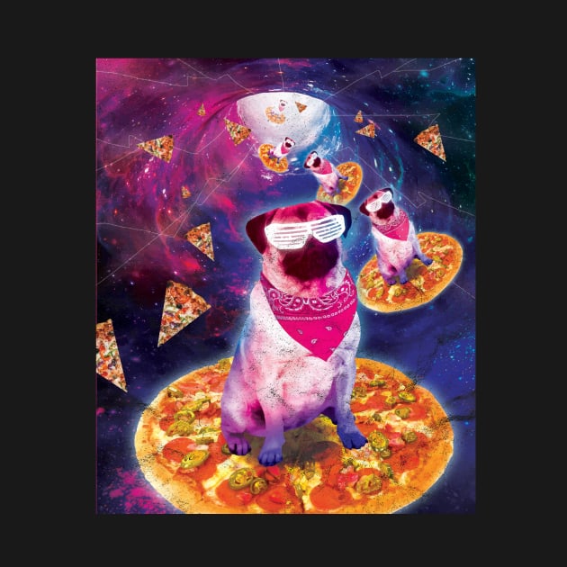 Pug On Space Pizza T-Shirt by avshirtnation