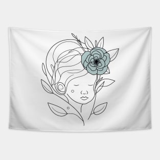 Flower girl outline Tapestry