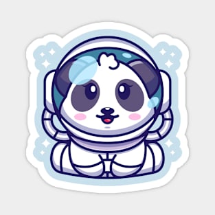 Cute baby panda wearing an astronaut suit, cartoon character Magnet