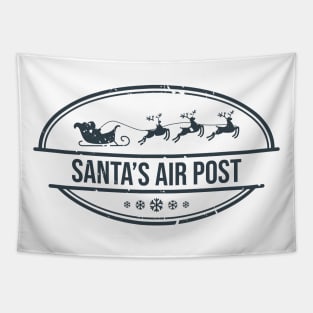 Santa Claus North Pole Post Stamp Merry Christmas Tapestry