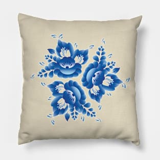 Romantic blue flowers and leaves (2) Pillow