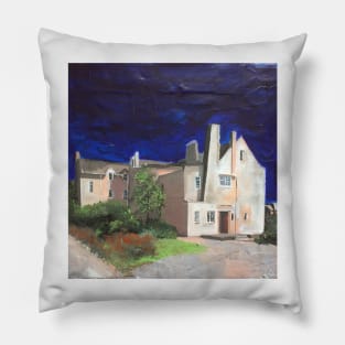 Hill House on Hot Summer Day, Scotland Pillow