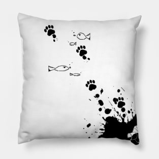 Ink Cat Tracks Pillow