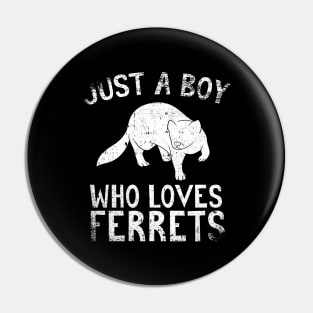 Just A Boy Who Loves Ferrets Pin