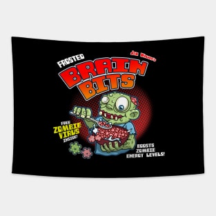 Cute Zombie Eating Brains Breakfast Cereal For Zombie Lovers Tapestry