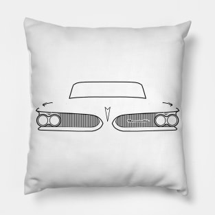 Pontiac Bonneville 1959 classic car black outline graphic Pillow