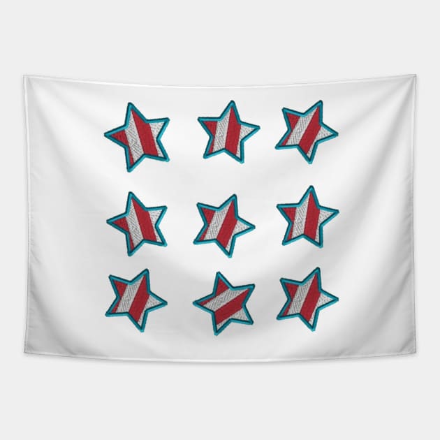 American Stars Embroidery Sticker Tapestry by anacarminda