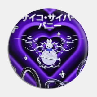 Y2k Cybercore Dark Purple Bunny Pin