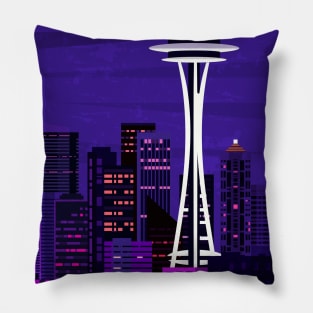 Seatle, USA. Retro travel poster Pillow