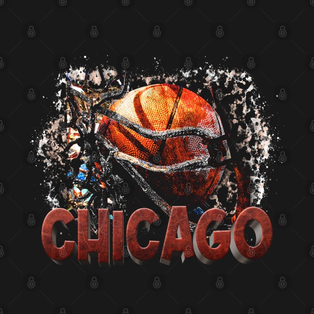 Classic Sports Chicago Proud Name Basketball by Irwin Bradtke